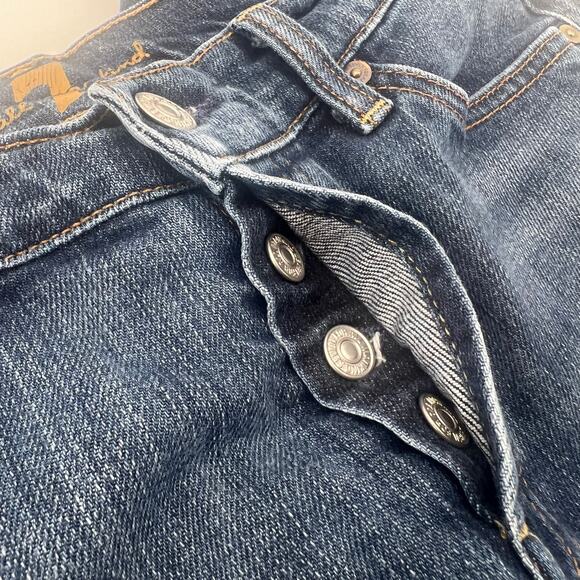 7 for all Mankind Boy Cut Jeans Womens 28 Blue Button Fly - Picture 6 of 9